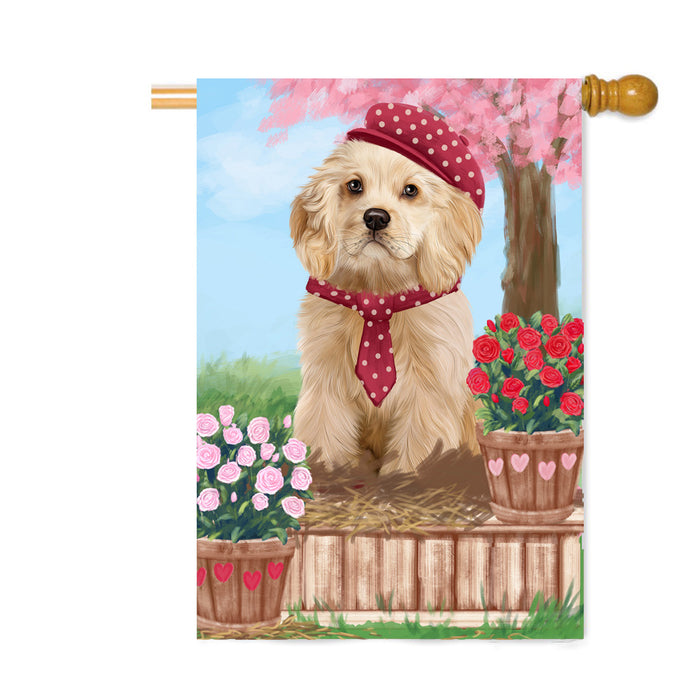 Personalized Rosie 25 Cent Kisses Cocker Spaniel Dog Custom House Flag FLG64848