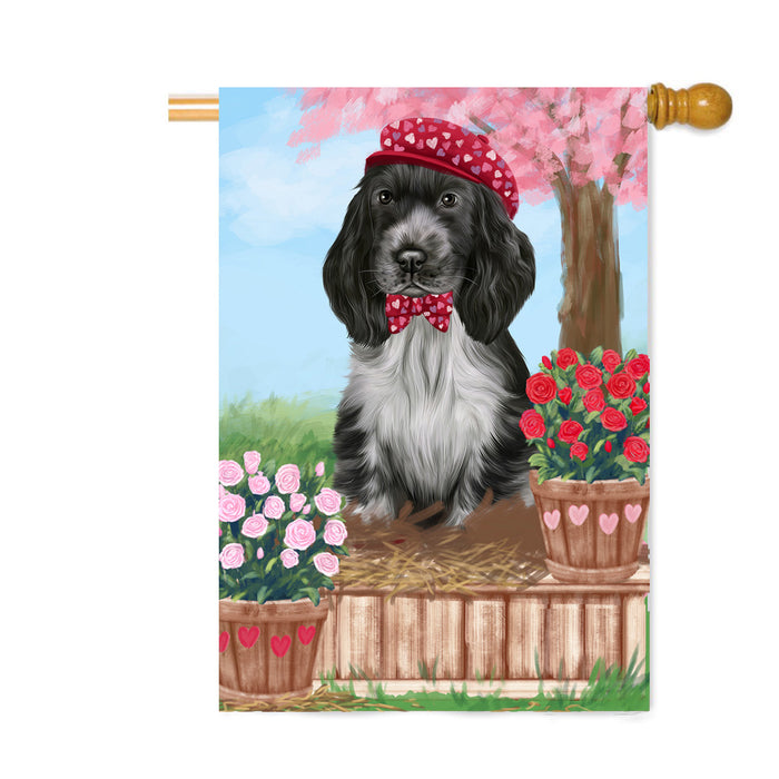 Personalized Rosie 25 Cent Kisses Cocker Spaniel Dog Custom House Flag FLG64850