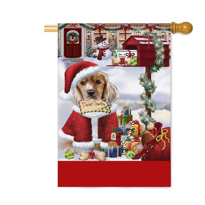Personalized Happy Holidays Mailbox Cocker Spaniel Dog Christmas Custom House Flag FLG-DOTD-A59980