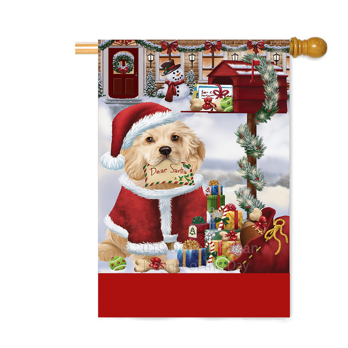 Personalized Happy Holidays Mailbox Cocker Spaniel Dog Christmas Custom House Flag FLG-DOTD-A59981