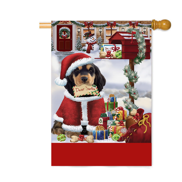 Personalized Happy Holidays Mailbox Cocker Spaniel Dog Christmas Custom House Flag FLG-DOTD-A59982