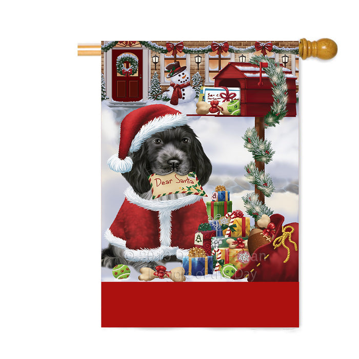 Personalized Happy Holidays Mailbox Cocker Spaniel Dog Christmas Custom House Flag FLG-DOTD-A59983