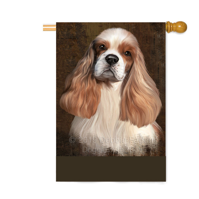 Personalized Rustic Cocker Spaniel Dog Custom House Flag FLG64573