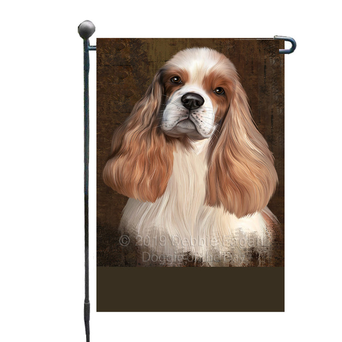 Personalized Rustic Cocker Spaniel Dog Custom Garden Flag GFLG63496