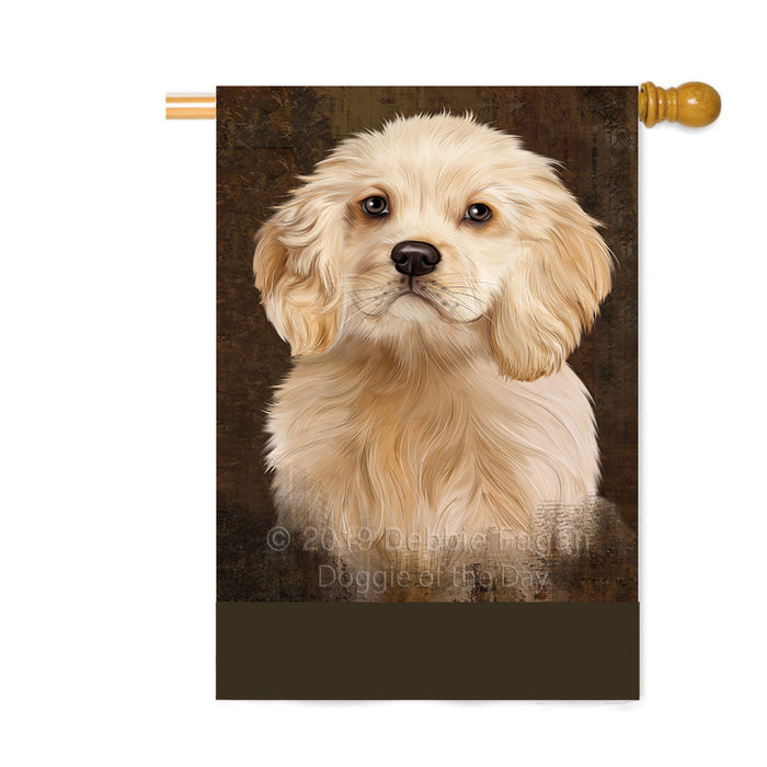 Personalized Rustic Cocker Spaniel Dog Custom House Flag FLG64574