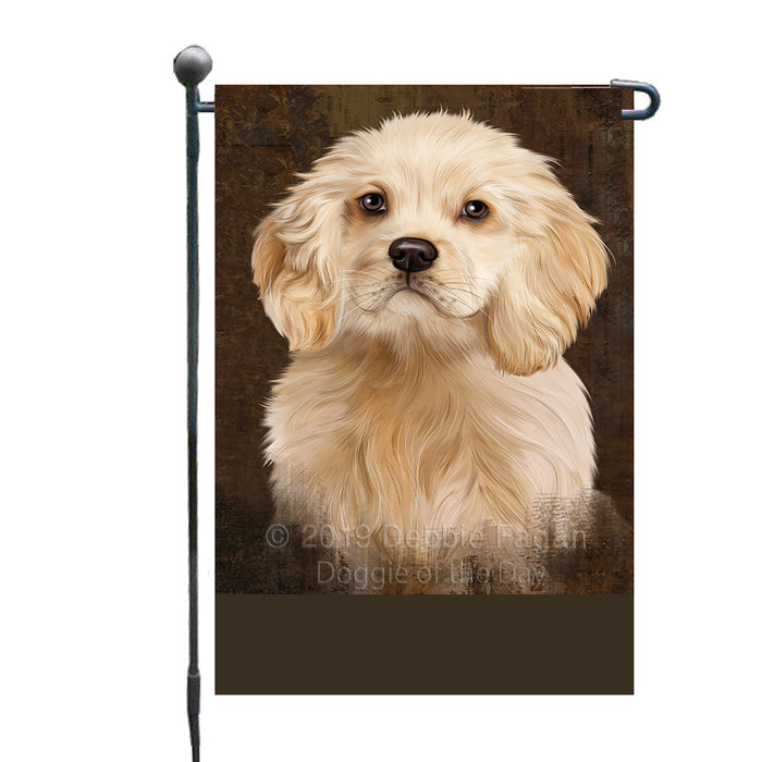 Personalized Rustic Cocker Spaniel Dog Custom Garden Flag GFLG63497