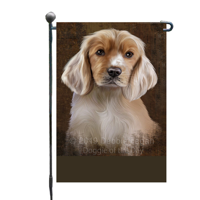 Personalized Rustic Cocker Spaniel Dog Custom Garden Flag GFLG63498