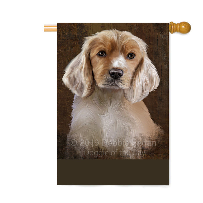 Personalized Rustic Cocker Spaniel Dog Custom House Flag FLG64575