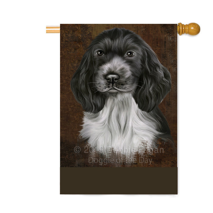 Personalized Rustic Cocker Spaniel Dog Custom House Flag FLG64576