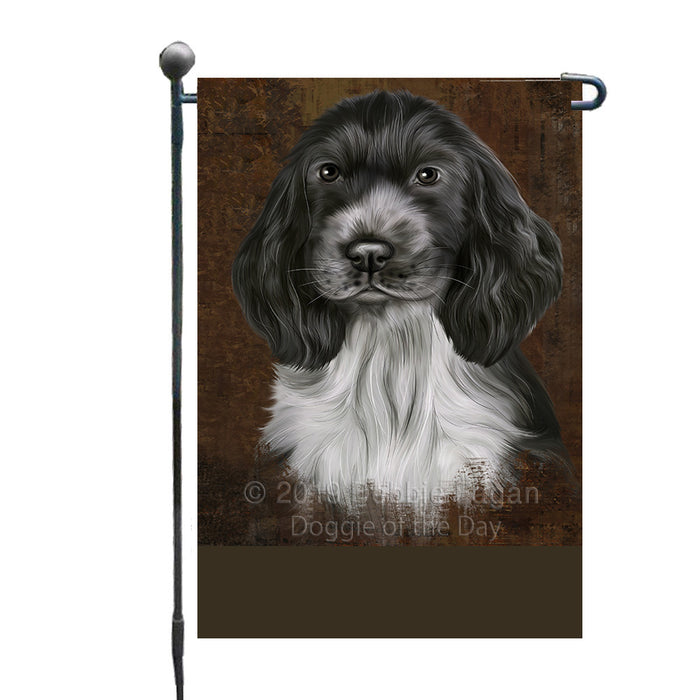 Personalized Rustic Cocker Spaniel Dog Custom Garden Flag GFLG63499