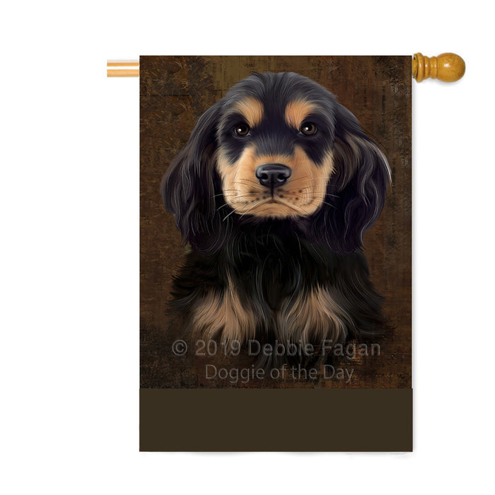Personalized Rustic Cocker Spaniel Dog Custom House Flag FLG64577