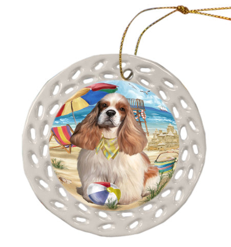 Pet Friendly Beach Cocker Spaniel Dog Doily Ornament DPOR58544