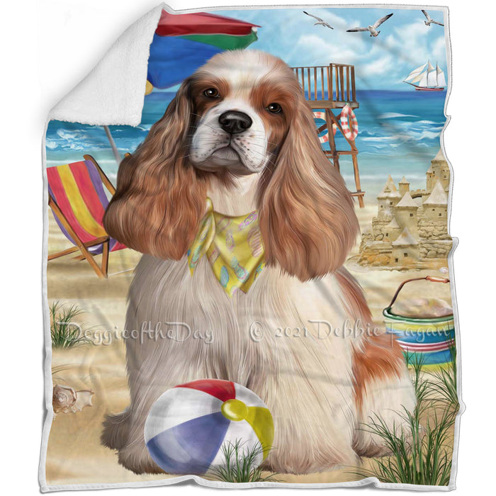 Pet Friendly Beach Cocker Spaniel Dog Blanket BLNKT142482
