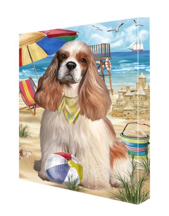 Pet Friendly Beach Cocker Spaniel Dog Canvas Wall Art - Premium Quality Ready to Hang Room Decor Wall Art Canvas - Unique Animal Printed Digital Painting for Decoration CVS138