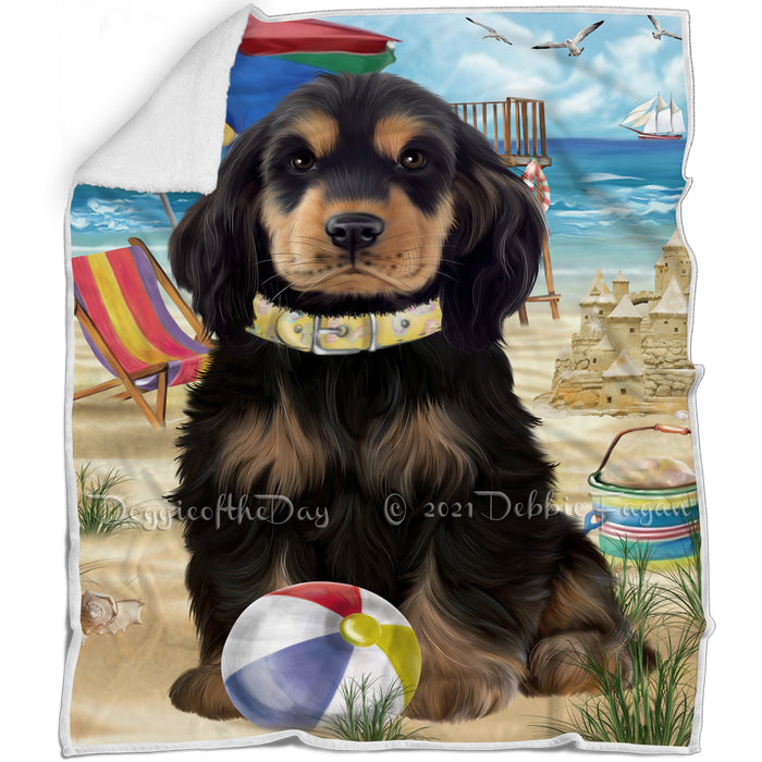 Pet Friendly Beach Cocker Spaniel Dog Blanket BLNKT142483