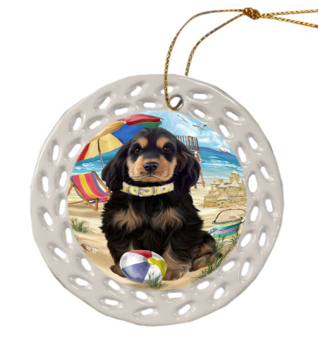 Pet Friendly Beach Cocker Spaniel Dog Doily Ornament DPOR58545