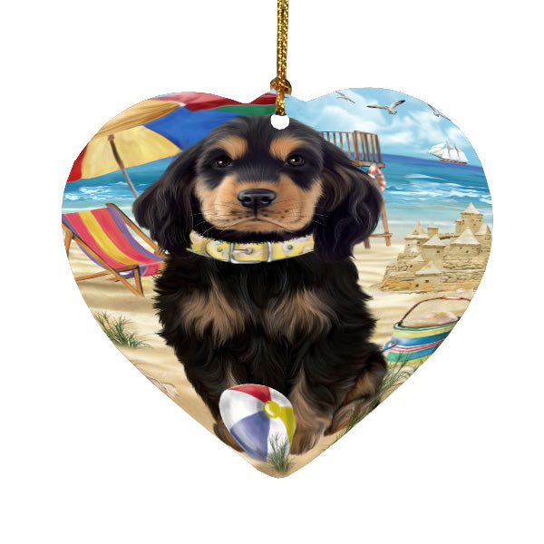 Pet Friendly Beach Cocker Spaniel Dog  Heart Christmas Ornament HPORA58894