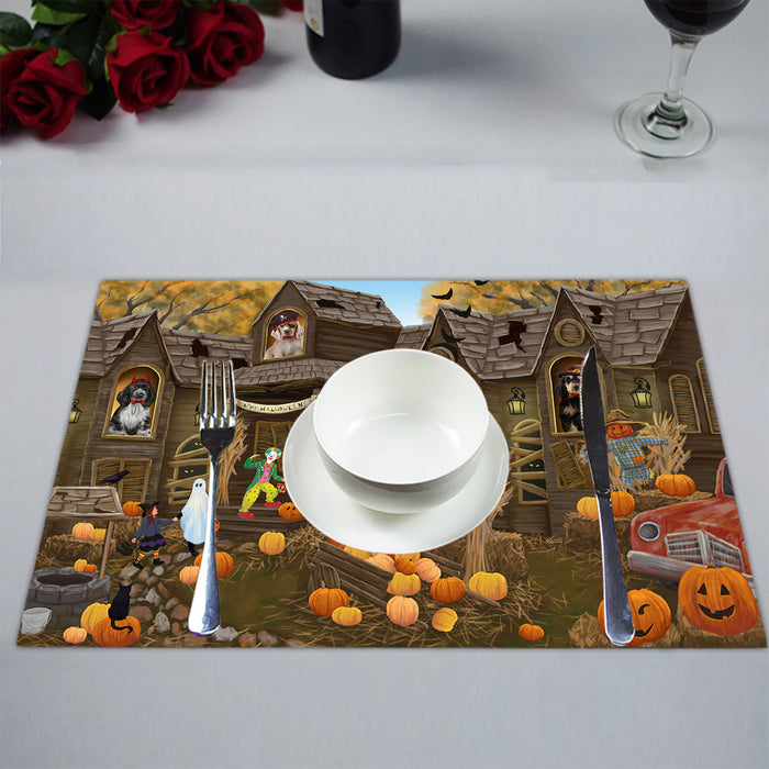 Haunted House Halloween Trick or Treat Cocker Spaniel Dogs Placemat