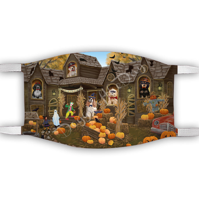 Haunted House Halloween Trick or Treat  Cocker Spaniel Dogs Face Mask FM49692