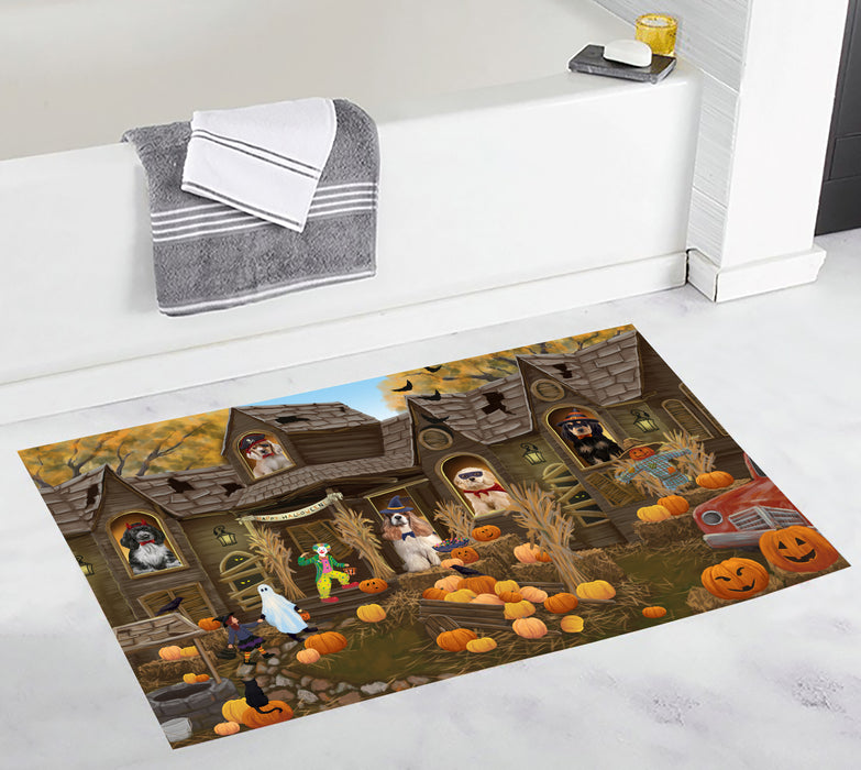 Haunted House Halloween Trick or Treat Cocker Spaniel Dogs Bath Mat