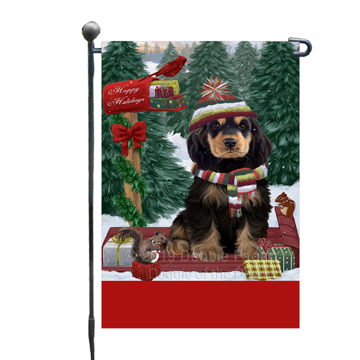 Personalized Merry Christmas Woodland Sled  Cocker Spaniel Dog Custom Garden Flags GFLG-DOTD-A61569