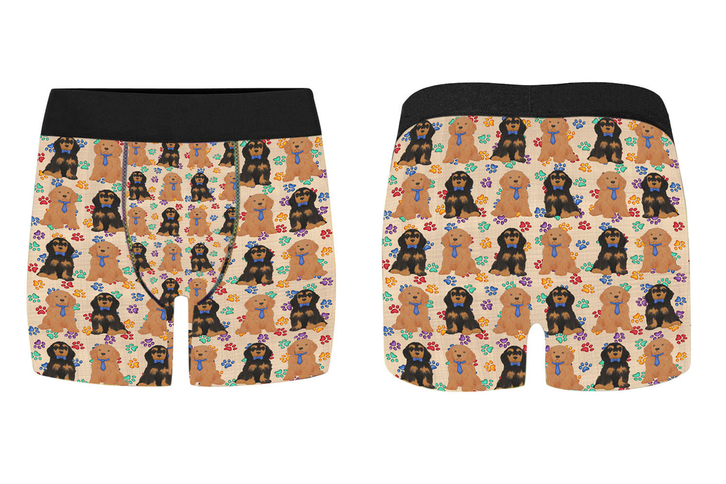 Rainbow Paw Print Cocker Spaniel Dogs Blue Men's Classic Boxer Briefs