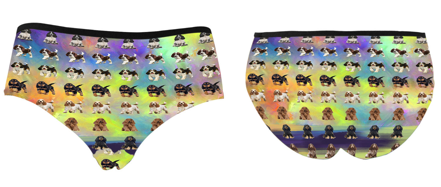 Paradise Wave Cocker Spaniel Dogs High Waist Women's Briefs