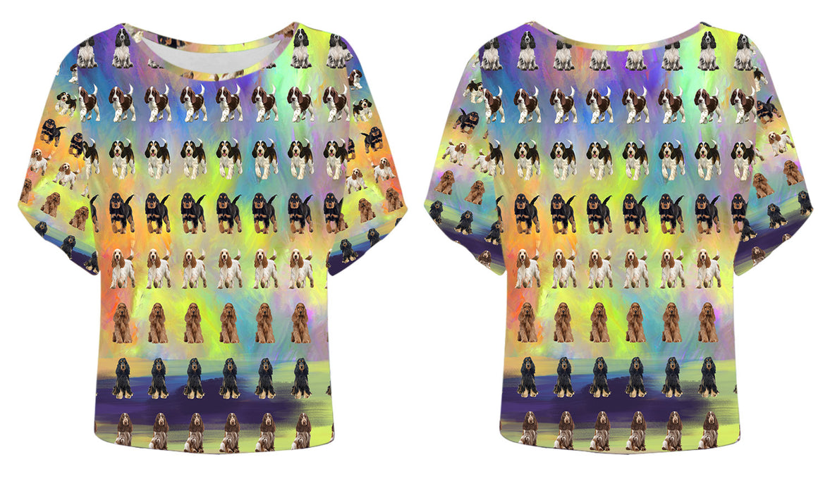 Paradise Wave Cocker Spaniel Dogs Batwing Sleeve Women's T-Shirt