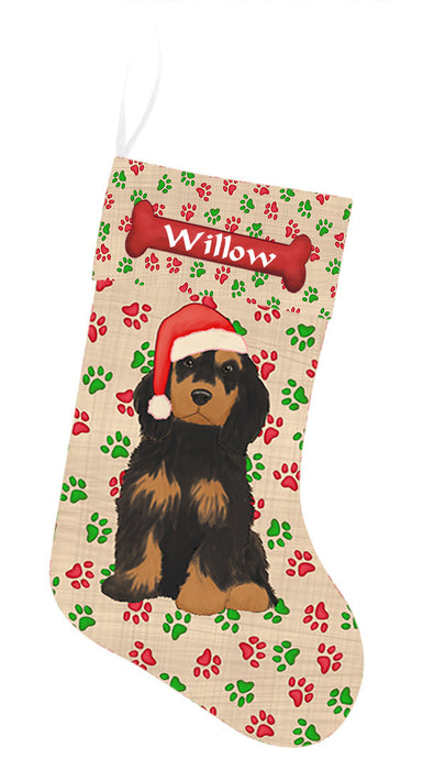 Pet Name Personalized Christmas Paw Print Cockapoo Dogs Stocking