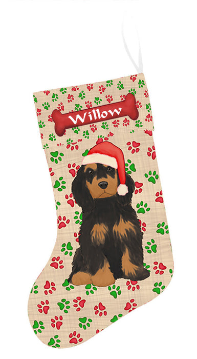 Pet Name Personalized Christmas Paw Print Cockapoo Dogs Stocking