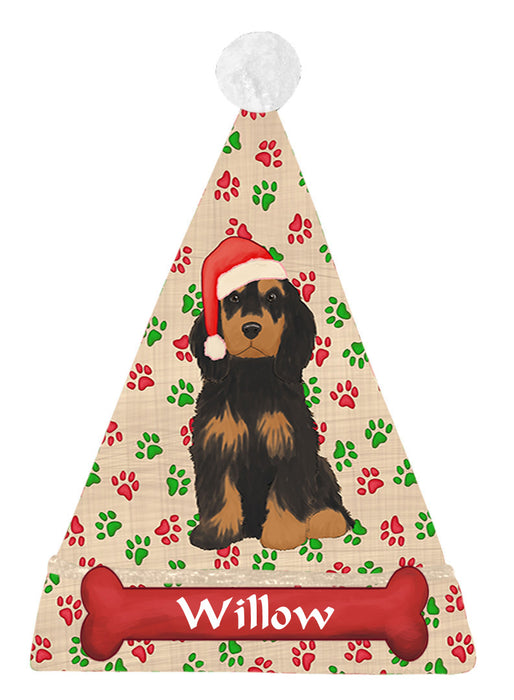 Pet Name Personalized Christmas Paw Print Cockapoo Dogs Santa Hat