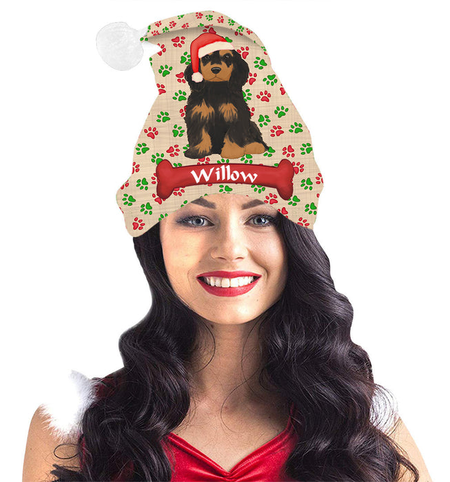 Pet Name Personalized Christmas Paw Print Cockapoo Dogs Santa Hat