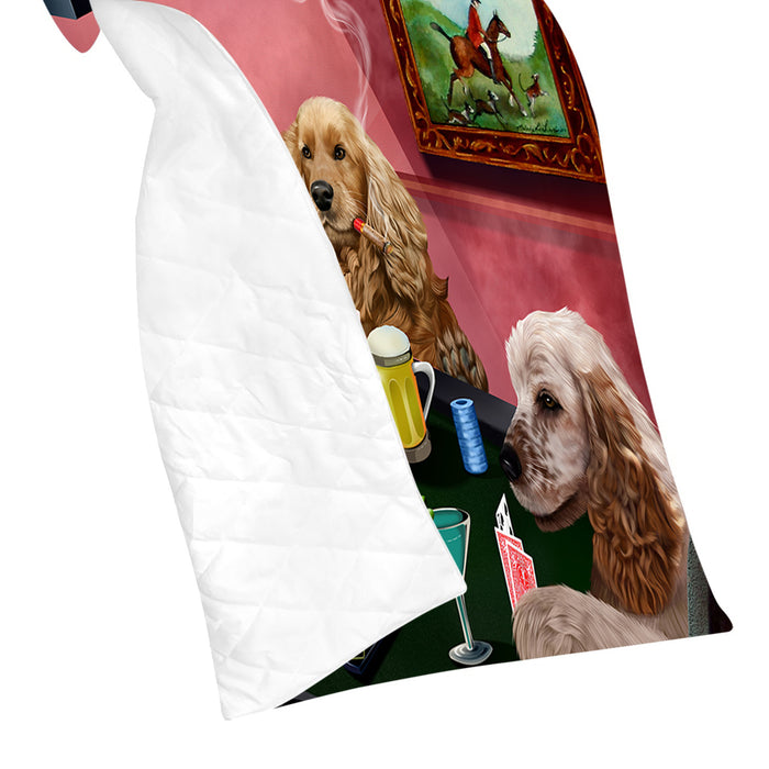 Home of  Cocker Spaniel Dogs Playing Poker Quilt