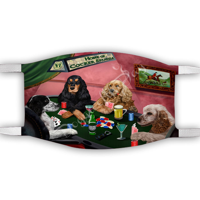 Home of Cocker Spaniel Dogs Playing Poker Face Mask FM49784