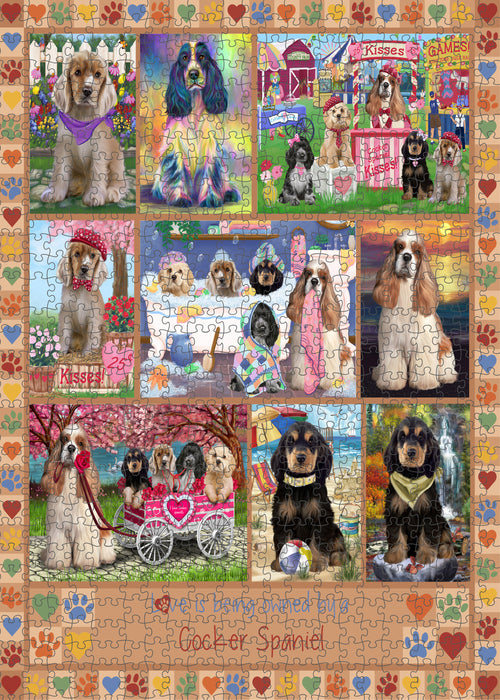 Love is Being Owned Cocker Spaniel Dog Beige Puzzle with Photo Tin PUZL98396