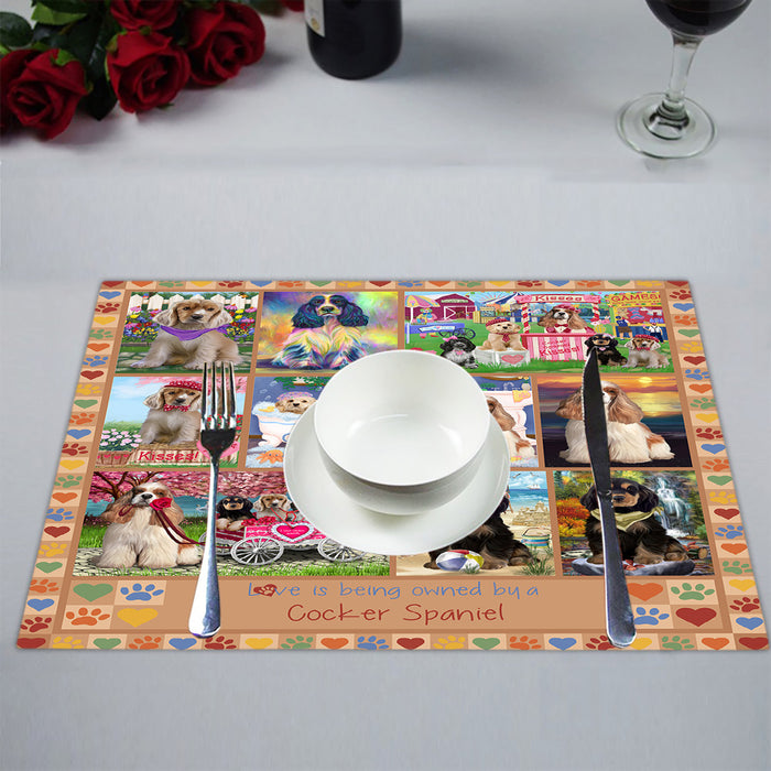 Love is Being Owned Cocker Spaniel Dog Beige Placemat