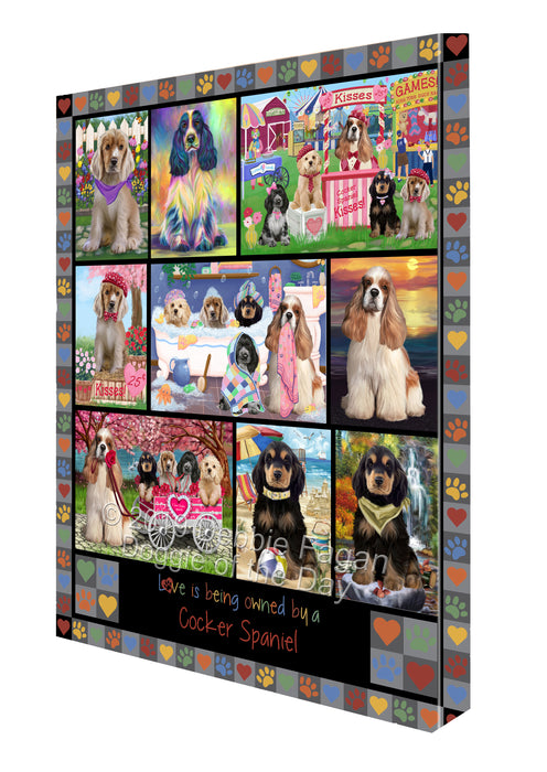 Love is Being Owned Cocker Spaniel Dog Grey Canvas Print Wall Art Décor CVS137969