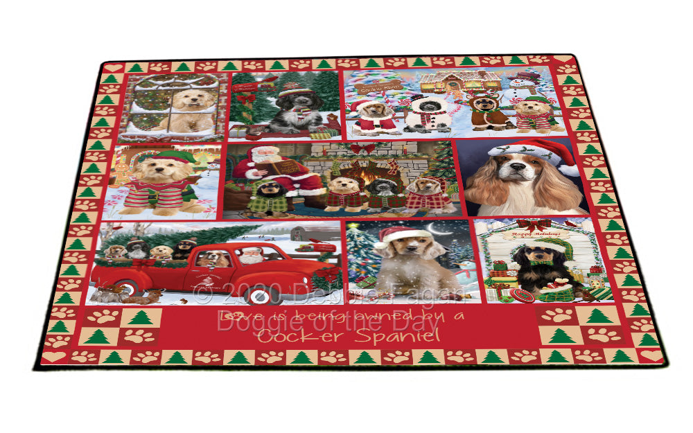 Love is Being Owned Christmas Cocker Spaniel Dogs Floormat FLMS54835