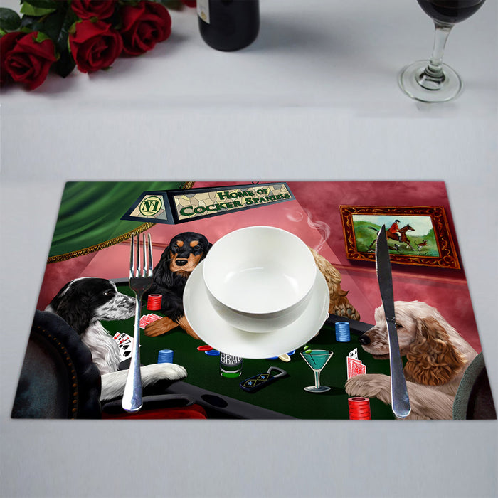 Home of  Cocker Spaniel Dogs Playing Poker Placemat