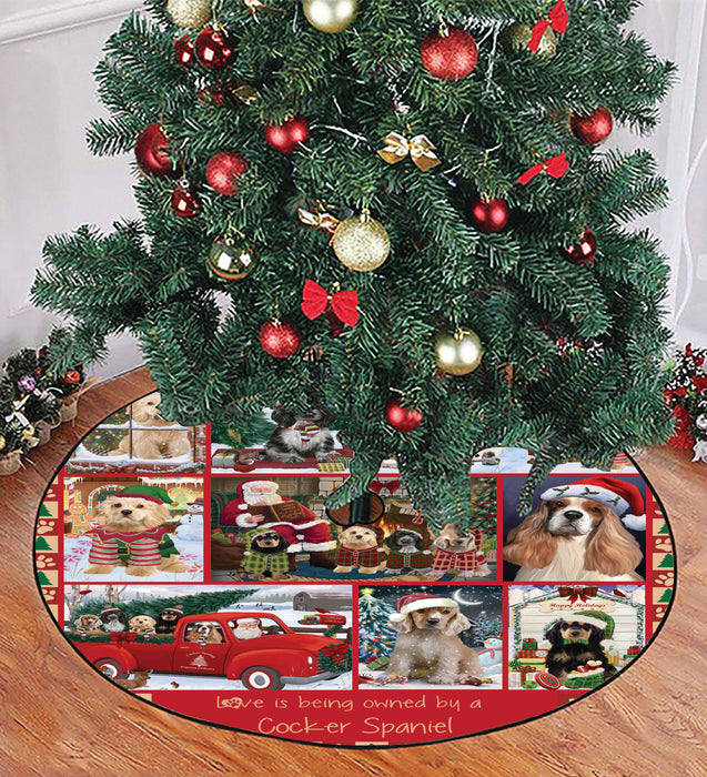 Love is Being Owned Christmas Cocker Spaniel Dogs Tree Skirt