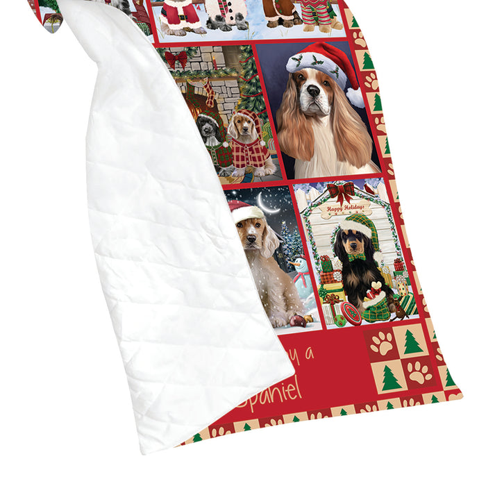 Love is Being Owned Christmas Cocker Spaniel Dogs Quilt
