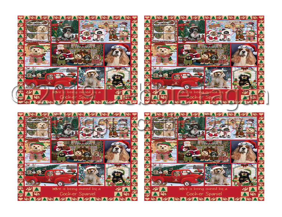 Love is Being Owned Christmas Cocker Spaniel Dogs Placemat