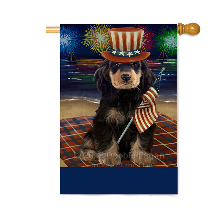 Personalized 4th of July Firework Cocker Spaniel Dog Custom House Flag FLG-DOTD-A57941