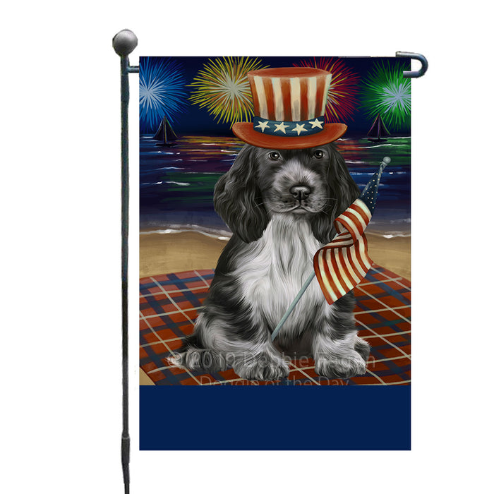 Personalized 4th of July Firework Cocker Spaniel Dog Custom Garden Flags GFLG-DOTD-A57886