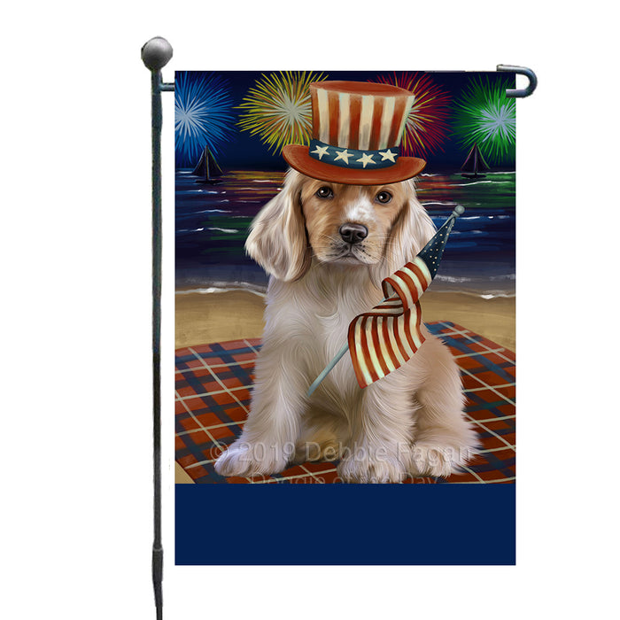 Personalized 4th of July Firework Cocker Spaniel Dog Custom Garden Flags GFLG-DOTD-A57887