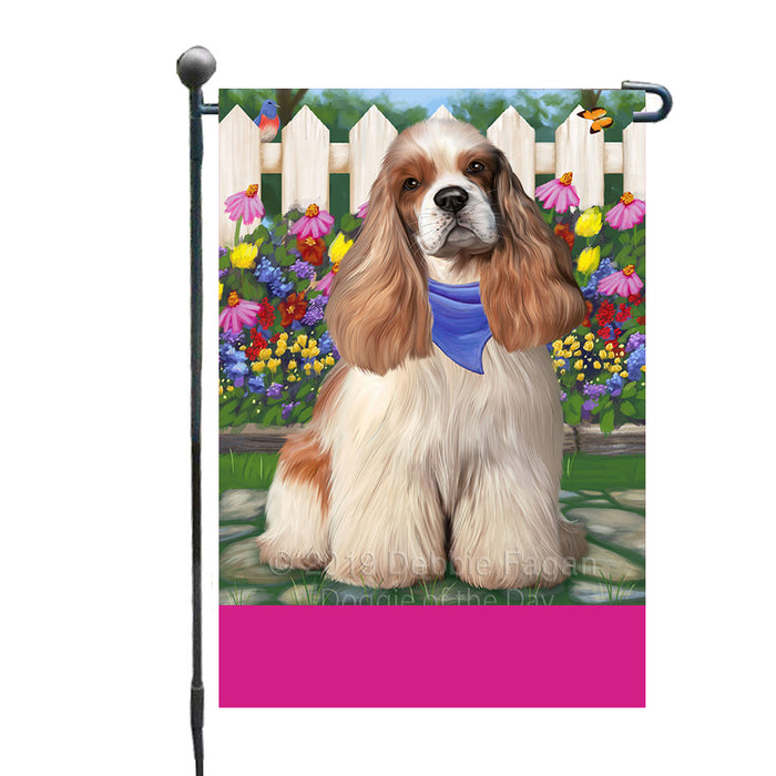 Personalized Spring Floral Cocker Spaniel Dog Custom Garden Flags GFLG-DOTD-A62833