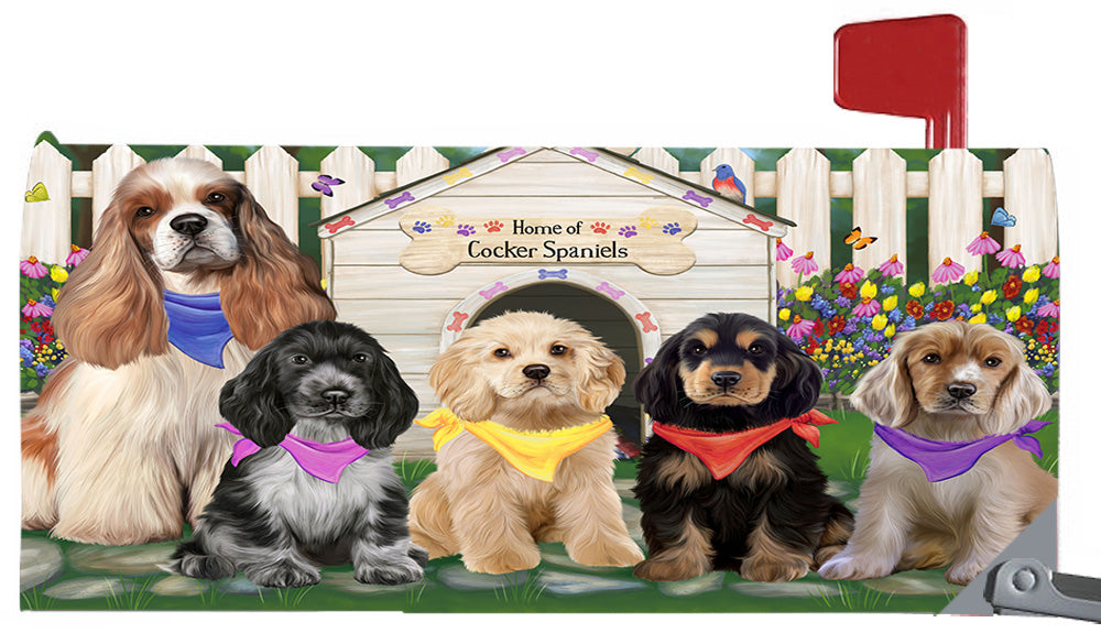 Spring Dog House Cocker Spaniel Dogs Magnetic Mailbox Cover MBC48638
