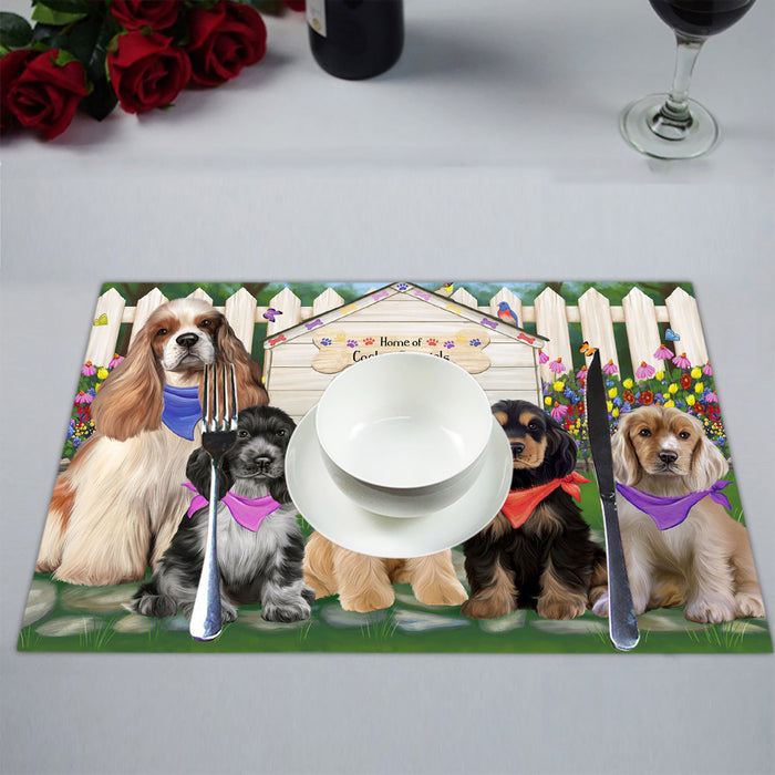 Spring Dog House Cocker Spaniel Dogs Placemat