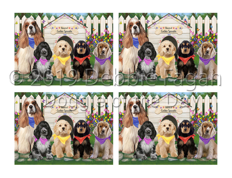 Spring Dog House Cocker Spaniel Dogs Placemat