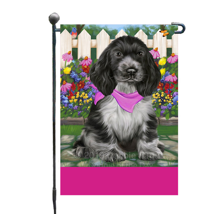 Personalized Spring Floral Cocker Spaniel Dog Custom Garden Flags GFLG-DOTD-A62838